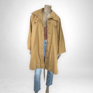 SEE BY CHLOE Khaki Cotton Jersey Lined Buttoned Oversized Cape Jacket S